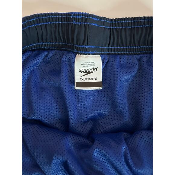 Speedo Men's Swim Lined Trunks Solid Blue Volley Board Shorts Mens Size XXL - Picture 7 of 11